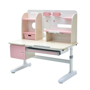Ensemble bureau et chaise ergonomiques en <span class=keywords><strong>bois</strong></span> pour enfants, réglables en hauteur avec rangement, robustes, pour chambre d'enfant, directement de l'usine - Product Image 5