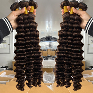 Rambut Manusia Asli Tanpa Proses, Bundel Rambut Keriting Dalam Warna Hitam Alami Mewah Grosir, Double Weft, Kutikula Tersusun Rapi - Product Image 1
