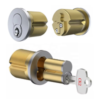 Cylindres de serrure à ressort de type européen CAM, à pêne dormant simple et double, en laiton semi-rond, 3 clés, qualité ANSI 1 pour porte en acier