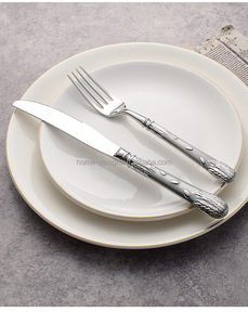 Vendita calda stile minimalista argento acciaio inossidabile posate posate per cena tra cui forchetta coltello utensile regalo - Product Image 4