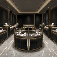 Vitrine de présentation de bijoux de luxe personnalisée avec éclairage LED, construction durable et nettoyage facile pour les magasins de détail