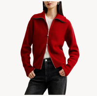 Mongolie intérieure Erdos luxe col haut fermeture éclair complète tricots en cachemire Cardigan pull vêtements pour femmes pull en cachemire pull