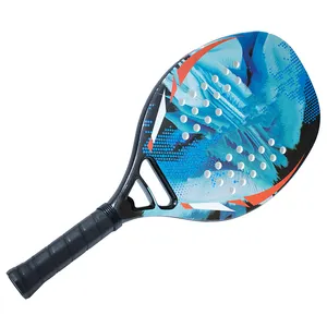 2024 Venta caliente raqueta de tenis de playa logotipo personalizado fibra de carbono raqueta de tenis de playa fibra de vidrio EVA diseño OEM/ODM