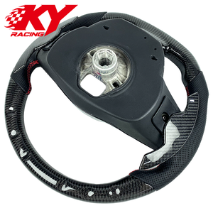 Volante de cuero con fibra de carbono apto para Jaguar F-TYPE R P300 P380 P450 SC S ZP XFR XK XKR-S Coupe XE XJ E-Pace F-Pace - Product Image 3