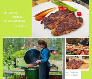 Venta al por mayor 24 pulgadas <span class=keywords><strong>asador</strong></span> barbacoa equipo terraza límite <span class=keywords><strong>pared</strong></span> diseños Kamado parrilla barbacoa argentina - Product Image 4