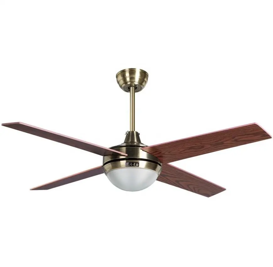 Simple Modern 48 inch AC copper motor Classic design Decorative Remote control fan with light