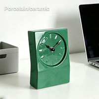 Horloge de bureau classique en céramique Art Déco avec mouvement mécanique, fonctionnement silencieux, décoration d'intérieur
