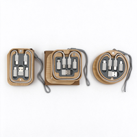 Kit Adaptor Multi USB Kustom Kotak Penyimpanan Bambu Pengisian Cepat Portabel Modern Kit Kabel Saku Cetak Laser Konverter Tipe USB