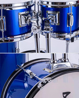 Batterie de percussions acoustique à double couche en bois de bouleau, 5 pièces, avec 3 cymbales, tailles complètes, kit professionnel pour débutants