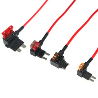 4 types de prises de fusibles 12V, adaptateur de circuit supplémentaire et kit de fusibles, porte-fusibles avec adaptateurs Micro2 Mini ATC à profil bas pour voitures et camions
