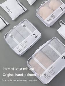 Juego de cubos de embalaje para viaje, 7 Uds., organizadores de embalaje, Juego de bolsas con bolsa de artículos de tocador para equipaje, Maleta, bolsa esencial de viaje - Product Image 6