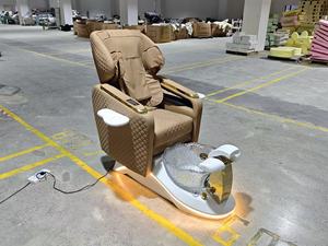 Black Pu Leather Modern Luxury Spa Pedicure <b>Chair</b> Electric <b>Reclining</b> <b>Massage</b> Whirlpool Pipeless Jet System Automatic Nail Salon - Product Image 2