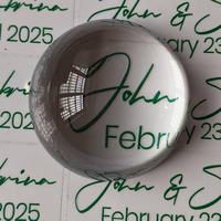 Presse-papiers en verre cristal K9 de 70 mm avec logo laser personnalisé, dôme en cristal vierge en gros pour la décoration intérieure