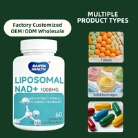 Compléments alimentaires NAD+ OEM/ODM avec curcuma pour favoriser la longévité, l'énergie cellulaire et un vieillissement sain, capsules sans gluten
