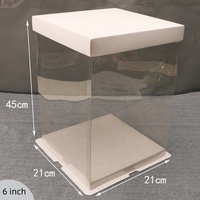 Acetat Kunststoff transparente Kuchen rolle Slice Box Verpackung mit Griff in kleinen Mengen für Kuchen
