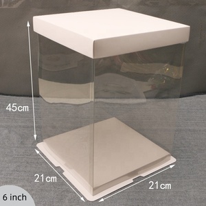 <strong>Acetate</strong> Plastic Transparent Cake <strong>Roll</strong> Slice Box Packaging with Handle in Small Quantities for Cake - Product Image 4
