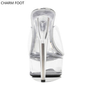 Sandalias de Tacón Súper Alto <span class=keywords><strong>con</strong></span> Plataforma Transparente de PVC para Fiestas de Moda, para Chicas Sexys - Product Image 6