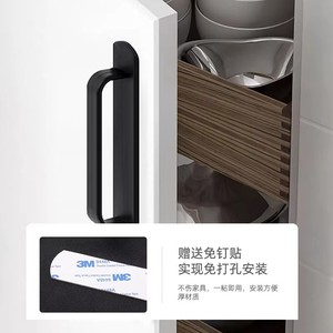 Manija adhesiva para puerta Kim Ki-ah, aleación de aluminio, color negro, fácil instalación, para puerta, ventana, balcón, puerta corredera de vidrio, baño - Product Image 4