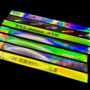 Supplier High Quality Waterproof Cheap Shiny Wristband glitter tyvek Bracelet Concerts Shows Festival Laser Disposable Wristband