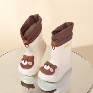 Bottes de pluie pour enfants WXL476 antidérapantes 3D dinosaure canard à cordon de serrage imperméables en EVA dessin animé été et hiver - Product Image 2