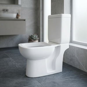 Ensemble WC moderne en céramique blanche, deux pièces, à double chasse, à poser au sol - Product Image 3