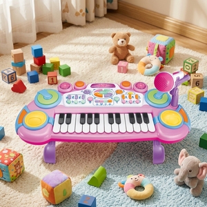 Nouveau Modèle 2026 : Piano Électronique Rose Princesse pour Filles - Clavier Musical 24 Touches pour Enfants, Instrument pour l'Éveil Musical Précoce - Product Image 1