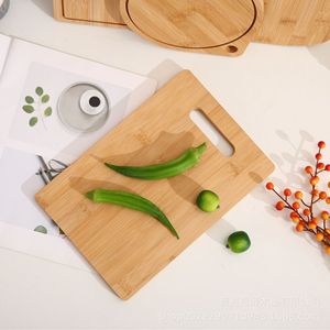 Planche à découper en bambou ronde avec poignée pour la cuisine, bloc à découper en bois pour la maison - Product Image 2