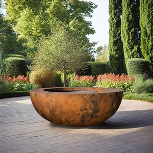 Vietnamese Factory Luxury Balcony Decor 6-Piece <b>Smart</b> Fiberglass Planter Garden <b>Pots</b> Set in Many Shapes Home Application - Product Image 3