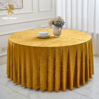 Décoration de table de banquet de mariage, nappe personnalisée, fourniture en gros, nappe ronde unie en tissu floqué