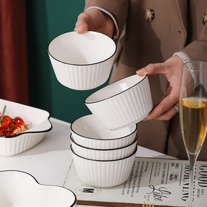 Nordic Inspired Ceramic Dinnerware <b>Set</b> Simple Household Tableware Underglaze Color Wholesale Heart <b>Gift</b> Bowl Plate Internet - Product Image 3