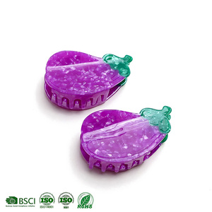 กิ๊บติดผมอะซิเตทสีม่วงมะเขือยาวแบบคลาสสิก 8 ซม. ขายส่งโดยตรงจากโรงงาน Glow & Brooks OBM - Product Image 1