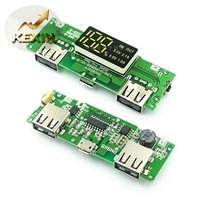 Module de charge pour batterie au lithium 18650 avec affichage numérique, sortie double USB 5V 2.4A 2A 1A et module de suralimentation avec affichage