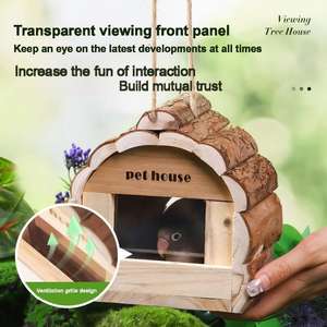 Perroquet Bluebird Colibri Jardin Maison D'oiseau En Bois Suspendu Maison Pour Animaux De Compagnie pour Dégagement Extérieur Attrayant pour Oiseaux Sauvages - Product Image 5