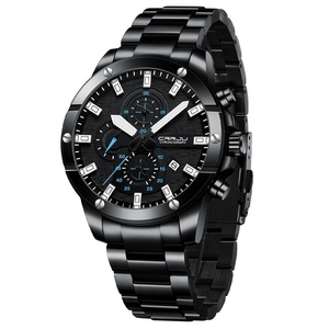 Reloj Cronógrafo de Lujo para Hombre, 47 mm, Esfera Grande, Correa de Acero Negra, Luminoso, con Calendario, Venta al Por Mayor - Product Image 4