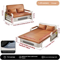 OEYTREE Sofá Cama de Tela Nórdico Moderno Minimalista de Alta Gama Plegable Multifuncional para Sala de Estar de Apartamento Pequeño