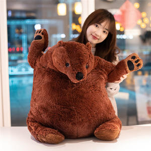 دب بني كبير عالي الجودة لعبة قطيفة دافئة حيوانات برية محشوة وسادة وقت نوم لكل من النساء مملوءة بالقطن PP للأطفال - Product Image 5