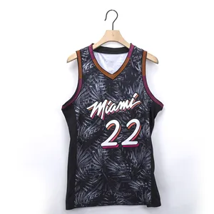 Großhandel miami basketball uniformen-Herren Miami City Edition #22 Butler #13 Adebayo #14 Herro Stitched Basketball Jersey Shorts benutzer definierte Rabatt schwarz Heat Uniformen