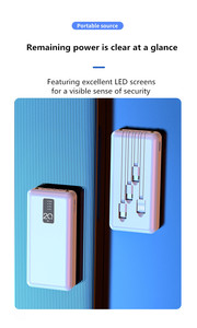 Banque d'alimentation fantaisie 2026 20000 mAh avec lampe <span class=keywords><strong>torche</strong></span> LED 4 en 1, banque d'alimentation numérique 20000 mAh avec lampe <span class=keywords><strong>torche</strong></span> et cordon de port - Product Image 5