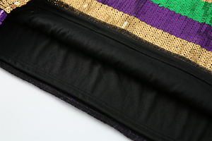 Kadınlar kraliçe Mardi Mardi pullu elbise Mardi payetli çizgili yazı T Shirt Midi elbise - Product Image 5