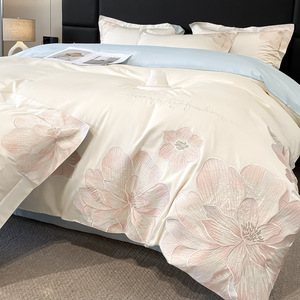 Nuovo Set di Biancheria da Letto di Lusso con Ricami, 4 Pezzi, in Puro Cotone, Confortevole per il Sonno, Set Copripiumino e Lenzuola - Product Image 6