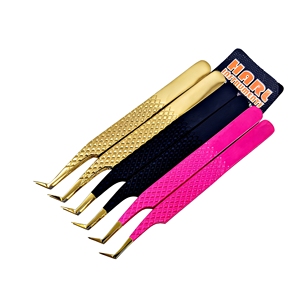 Volume Eyelash Extension Tweezers 45 Angle Short Tip Tweezers For Lash Extension Fiber Tips Boot Tip Tweezer For Eyelashes - Product Image 6