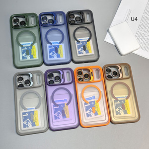 Funda Magnética Transparente Mate para 17 Pro Max con Anillo, Funda Protectora Antigolpes U4 para 16, Carcasa para 15 - Product Image 1