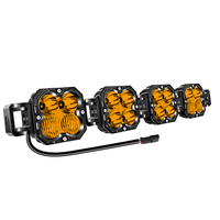 Projecteurs tout-terrain connectables de 4,5 pouces, design 4 lampes, étanches IP67, en alliage d'aluminium aéronautique, LED ambre 120W 6000K, directement de l'usine