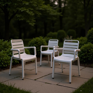 <span class=keywords><strong>Chaise</strong></span> <span class=keywords><strong>de</strong></span> salle à manger en plastique EaseNeat Nordic avec accoudoirs, design simple, colorée, stable, idéale pour l'intérieur, l'extérieur, le jardin, la terrasse - Product Image 2