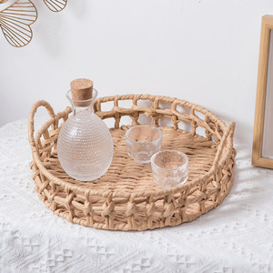 Handmade Round Woven <b>Basket</b> Small Size For Food <b>Storage</b> Desktop Organizer Natural Rattan Craft <b>Basket</b> - Product Image 4