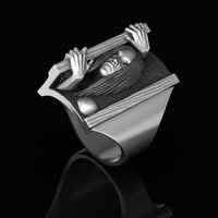 Bagues en or pour hommes, bijoux fantaisie Hip Hop Horror Coffin, bijoux plaqués or 18 carats pour femmes