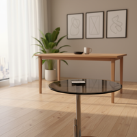 Table Basse Ronde en Métal Doré au Design Moderne, Personnalisable, Décorative et Écologique – Prix Usine