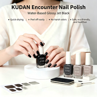 Vernis à ongles KUDAN brillant noir, blanc, gris, pelable, sans lampe, non toxique, facile à retirer, pour manucure DIY à domicile, vente en gros