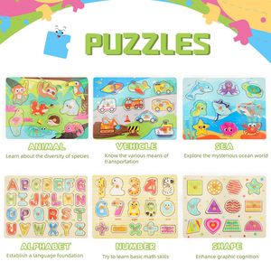 Rompecabezas 3d para niños pequeños, juego de estante con letras y números del alfabeto inglés, juguetes educativos Montessori para aprendizaje, tablero de madera - Product Image 5