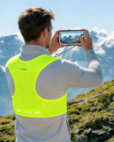 Chaleco de Hidratación para Correr Color Verde Neón, con Porta Teléfono, Bolsillo para Botella de Agua, Malla Transpirable, Ajuste Ajustable, para Maratón, Venta al Por Mayor OEM